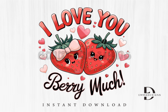 I Love You Berry Much PNG,Valentines PNG