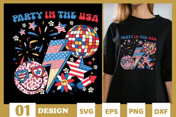 Party in the USA Retro July 4th SVG